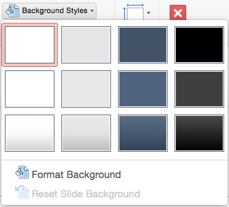 how can i change the background color for only one slide in powerpoint for mac 2011